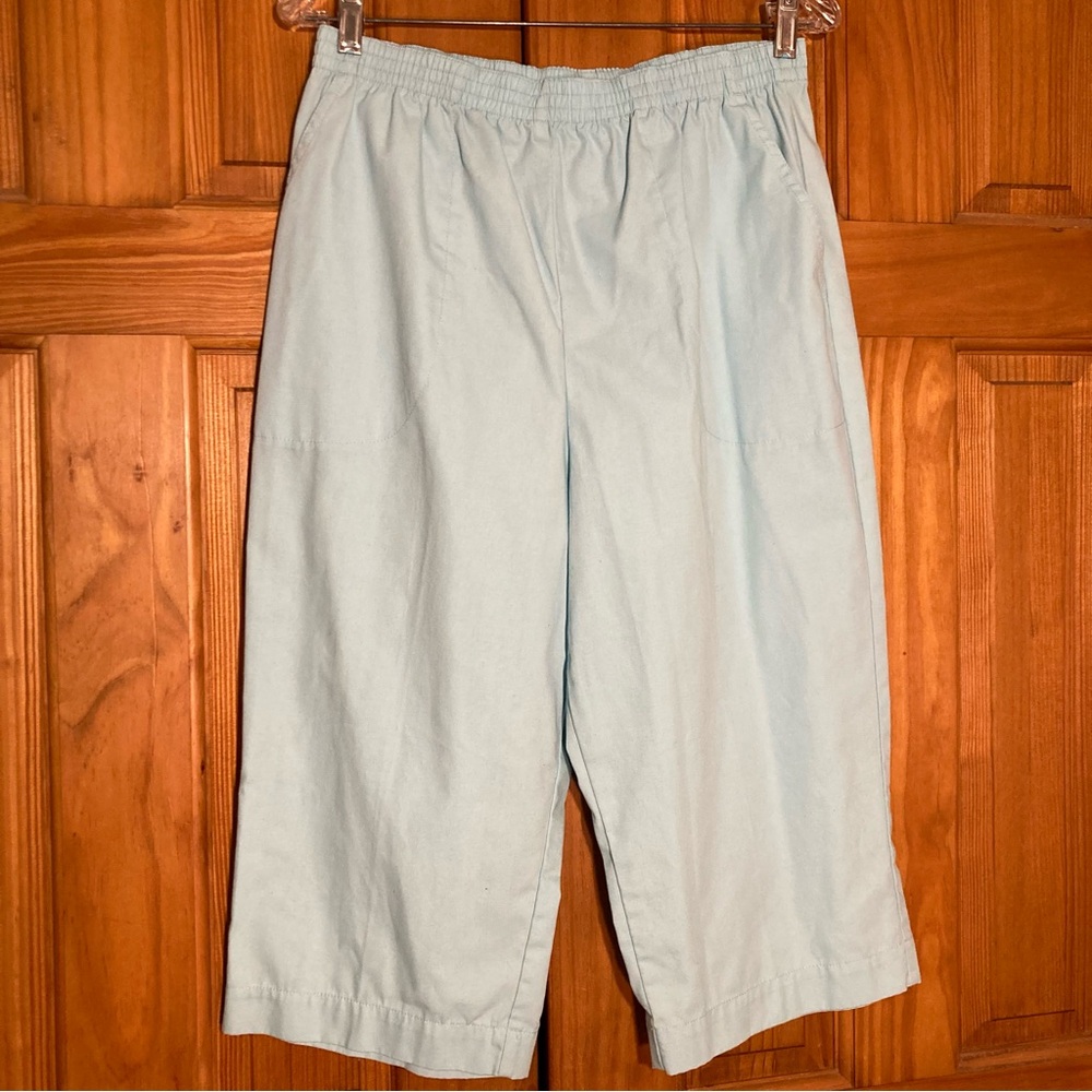 NWOT Blair Vintage 90s Pull On Capri Pants Elastic Waist Blue Women's Size 14